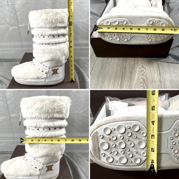 ✨HP✨AUTH CELINE MOON BOOTS Leather & Rabbit Fur EUC 38-40 - Picture 14 of 17